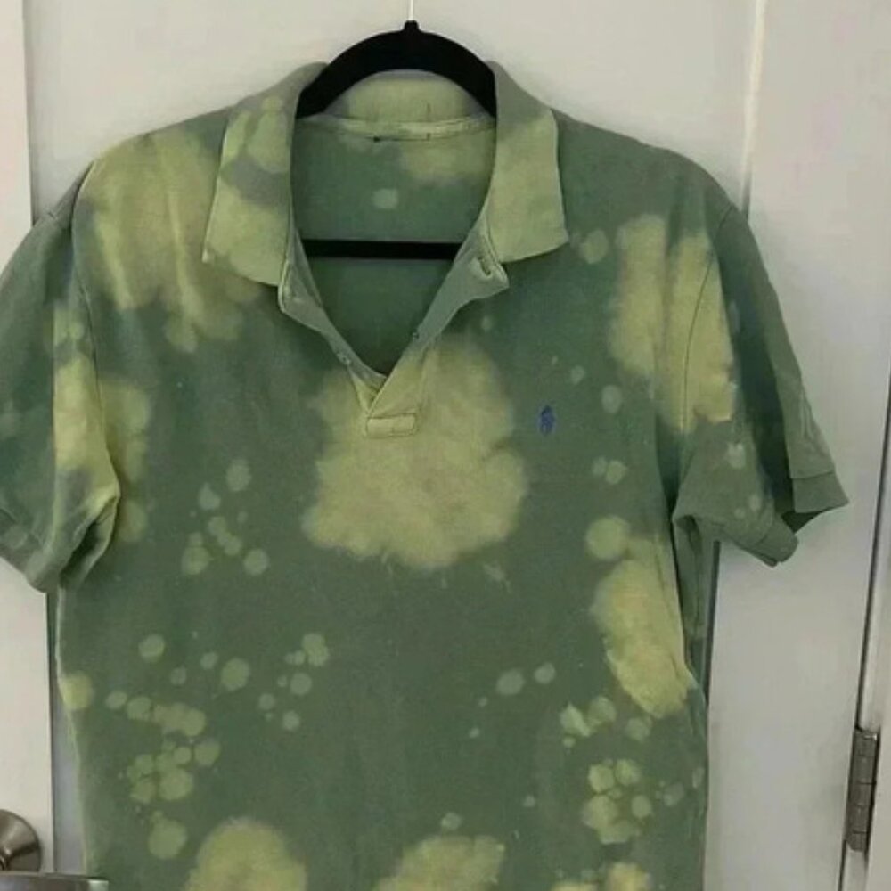 Oversized distressed polo